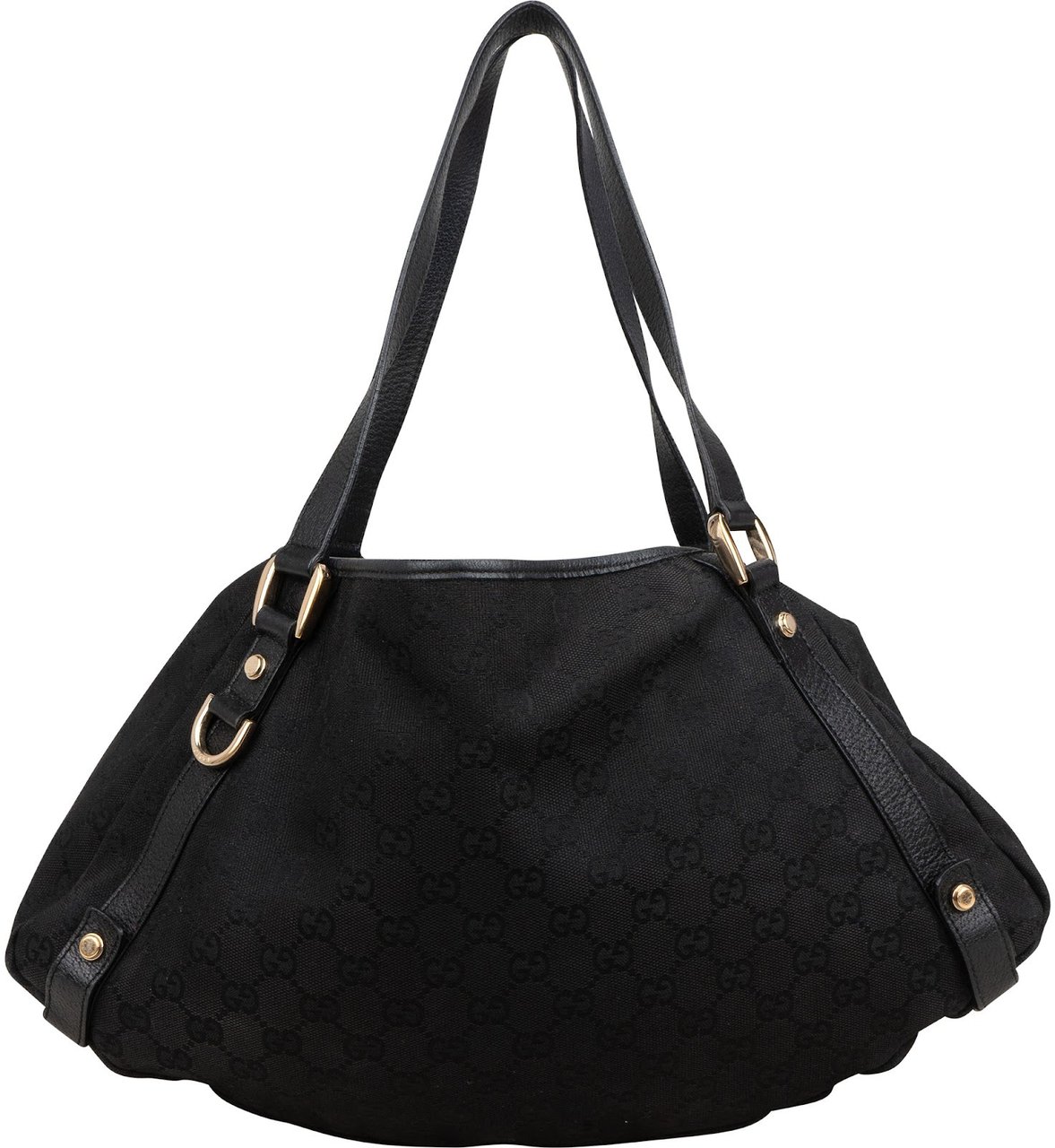 Gucci Monogram GG Canvas Abbey D-Ring Hobo Shoulder Bag Zwart