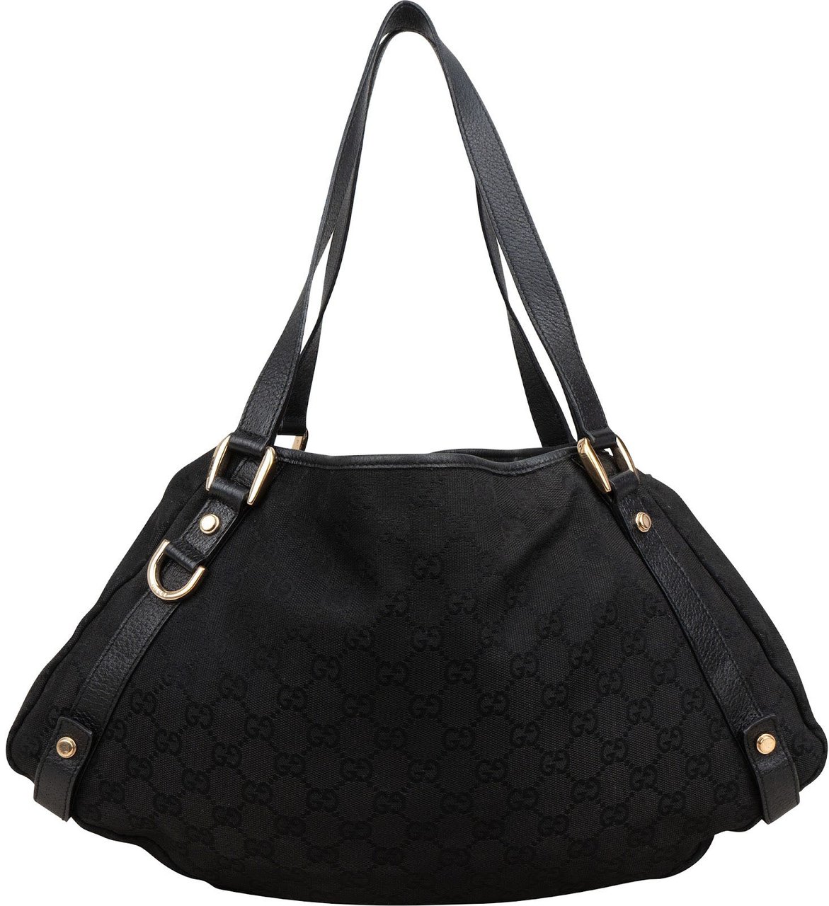 Gucci Monogram GG Canvas Abbey D-Ring Hobo Shoulder Bag Zwart