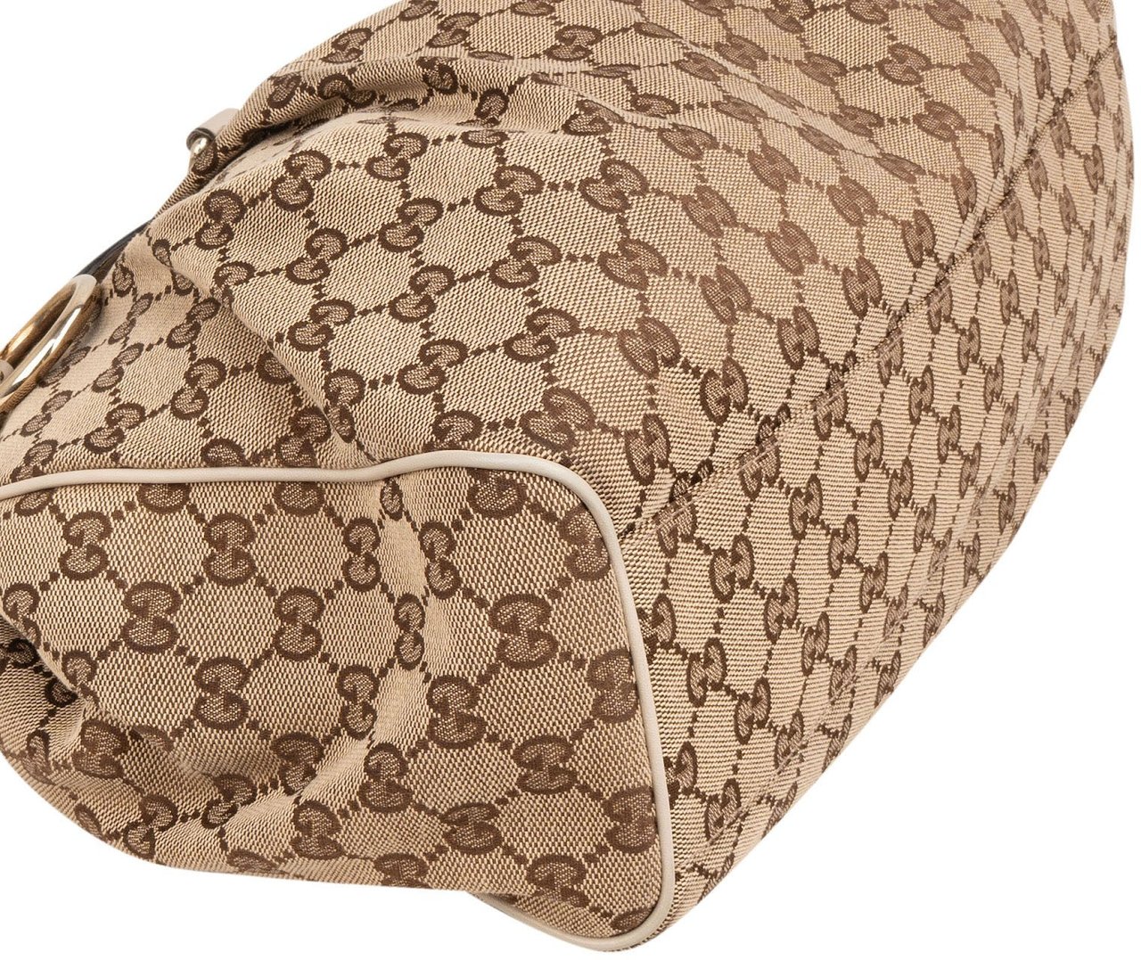 Gucci Monogram GG Canvas Sukey Tote Handbag Beige