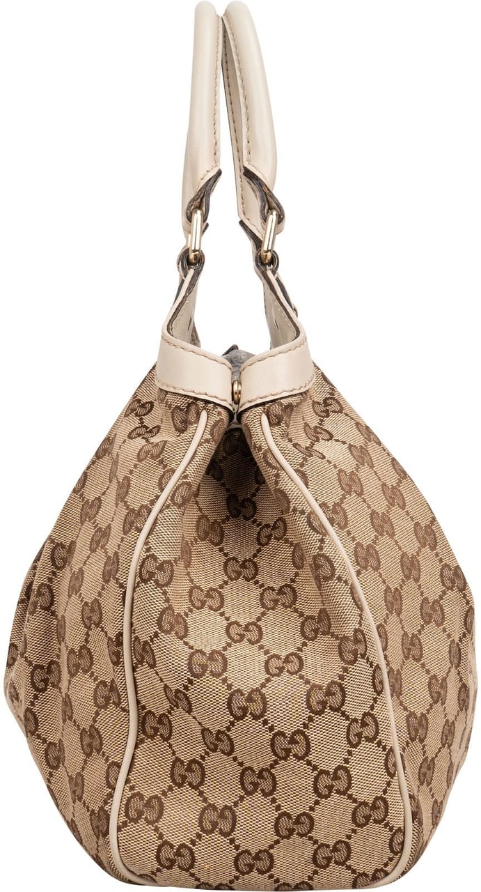 Gucci Monogram GG Canvas Sukey Tote Handbag Beige
