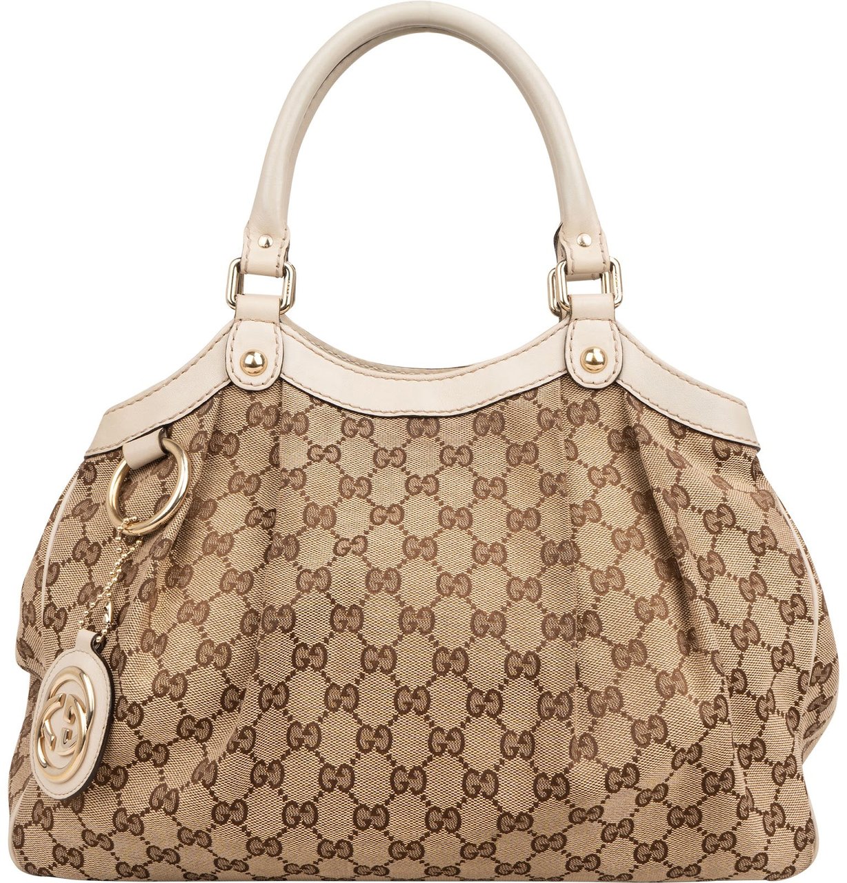 Gucci Monogram GG Canvas Sukey Tote Handbag Beige