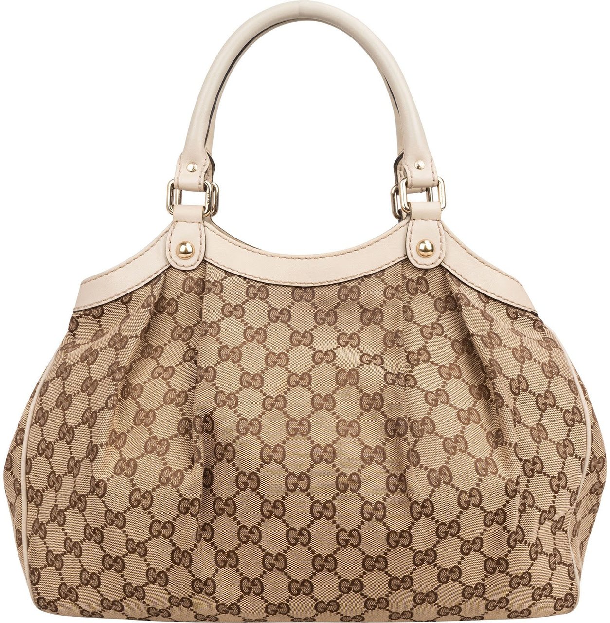 Gucci Monogram GG Canvas Sukey Tote Handbag Beige