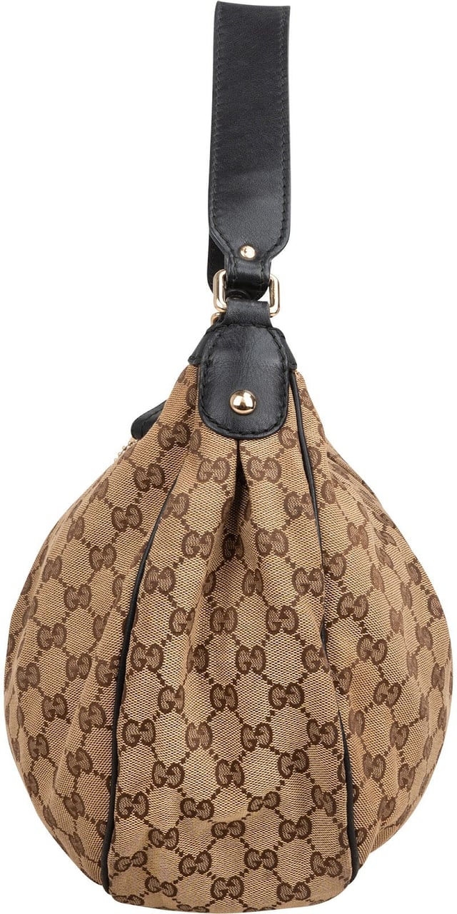 Gucci Monogram GG Canvas Sukey Hobo Shoulder Bag Beige