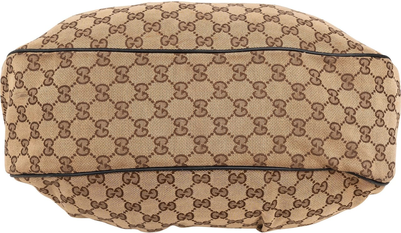 Gucci Monogram GG Canvas Sukey Hobo Shoulder Bag Beige
