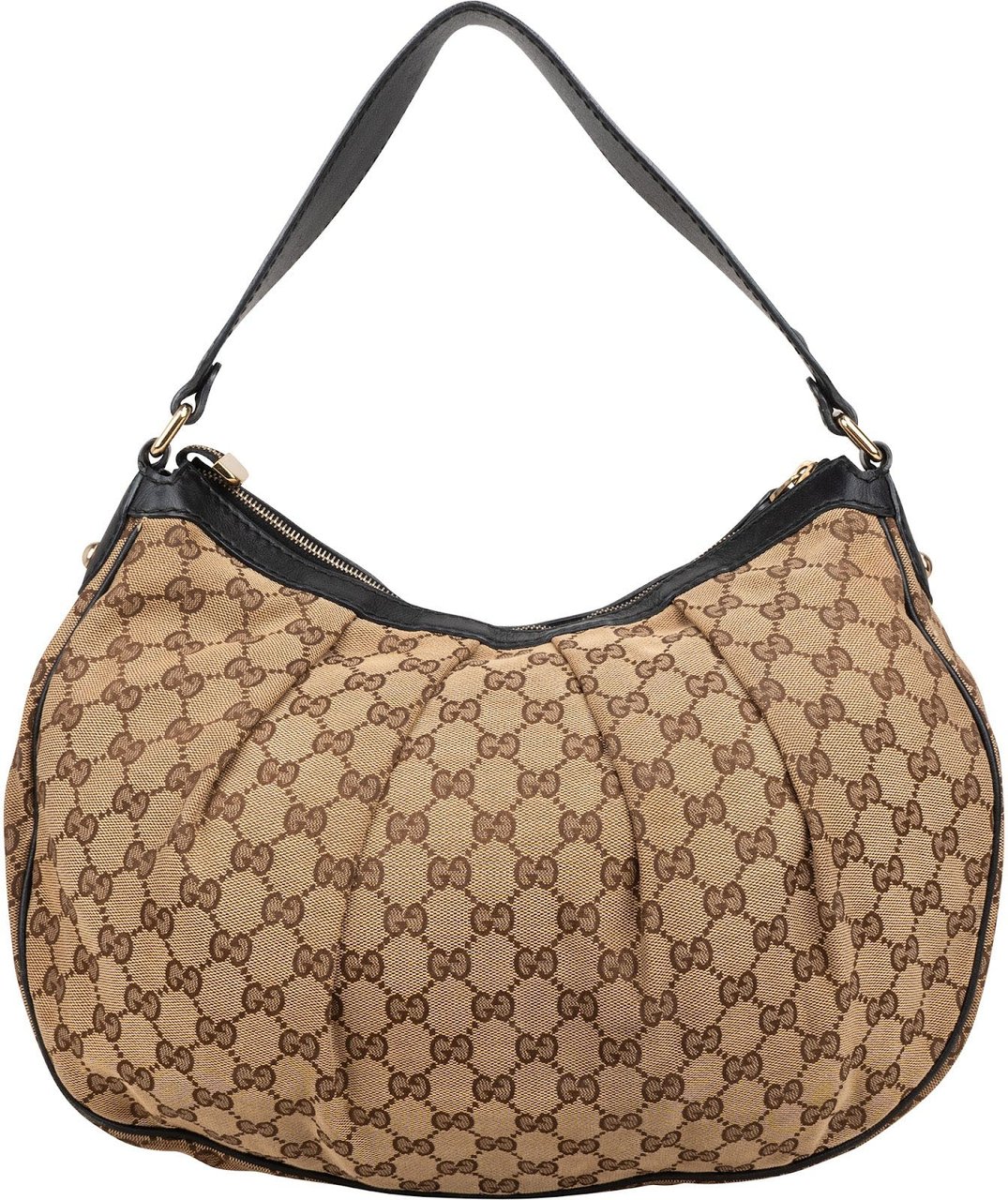 Gucci Monogram GG Canvas Sukey Hobo Shoulder Bag Beige