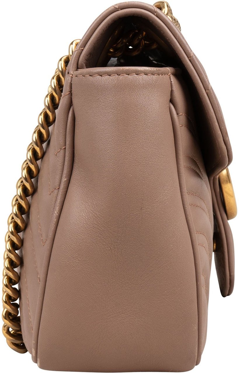 Gucci Chevron GG Marmont Matelassé Medium Shoulder Crossbody Bag Roze