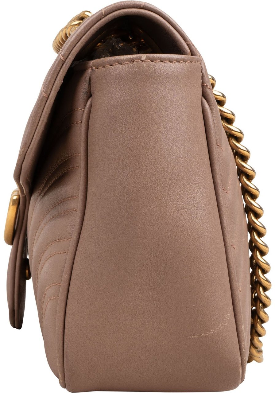 Gucci Chevron GG Marmont Matelassé Medium Shoulder Crossbody Bag Roze