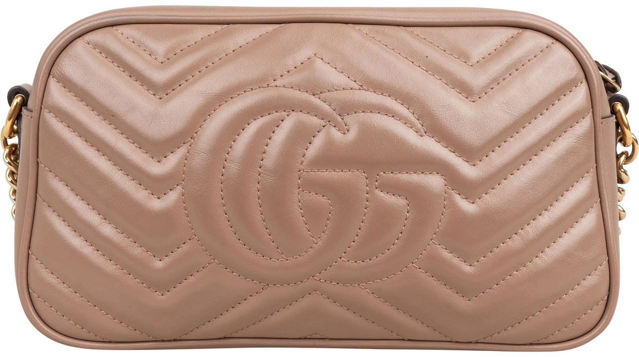 Gucci Chevron Matelassé Leather GG Marmont Camera Crossbody Bag Rood