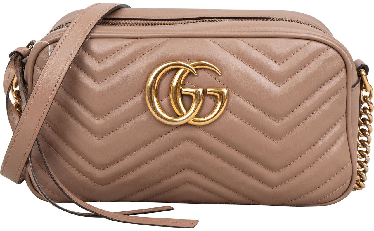Gucci Chevron Matelassé Leather GG Marmont Camera Crossbody Bag Rood