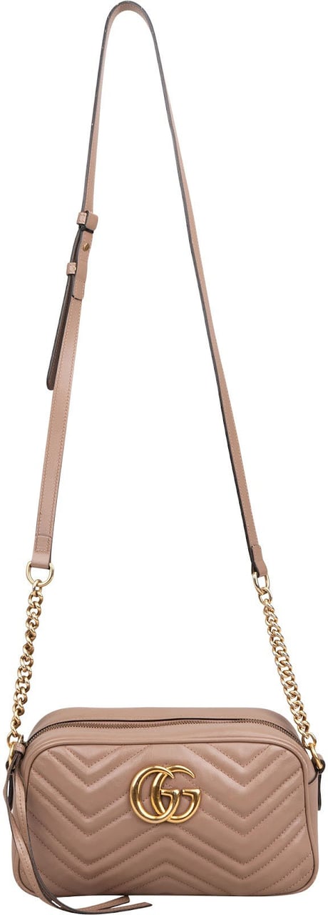 Gucci Chevron Matelassé Leather GG Marmont Camera Crossbody Bag Rood