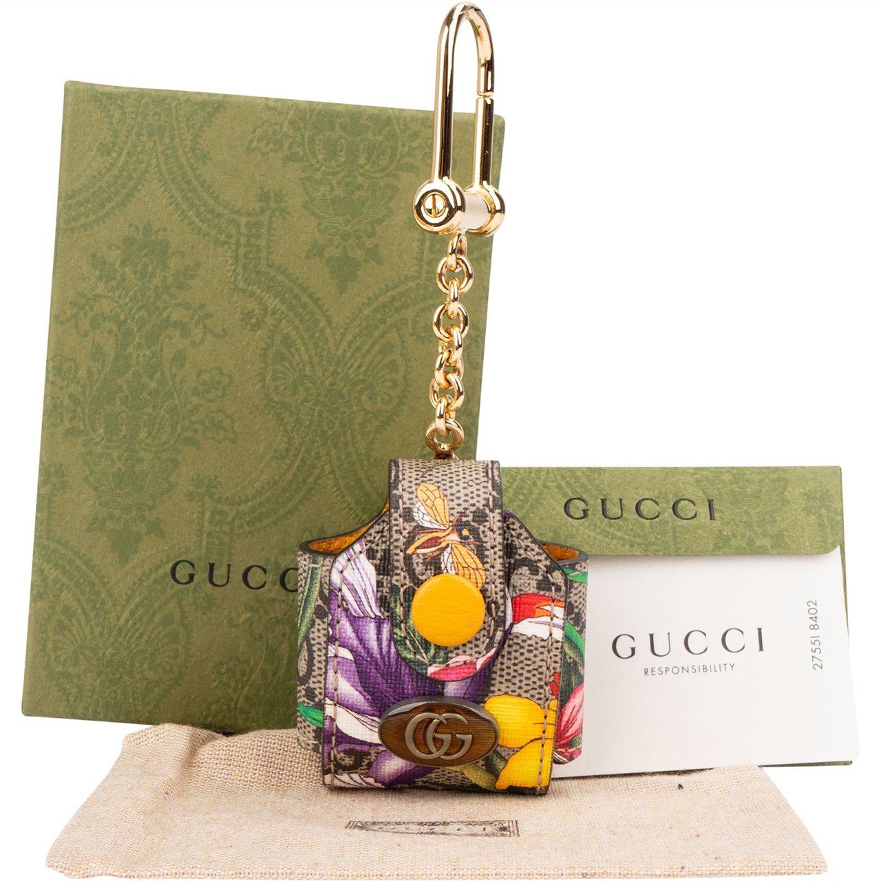 Gucci Monogram GG Supreme Flora AirPods Case Beige