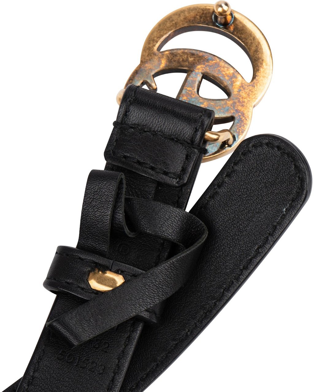 Gucci Black Leather GG Mini Marmont Belt (80 / 32) Zwart