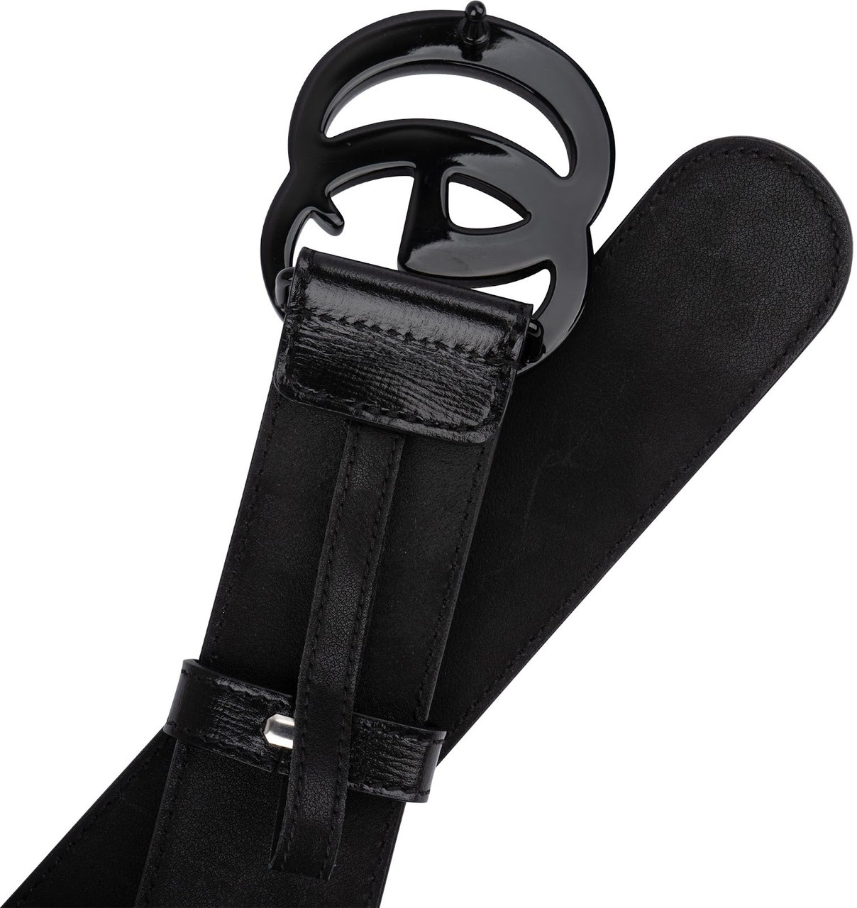 Gucci Black Leather GG Marmont Belt (75 / 30) Zwart