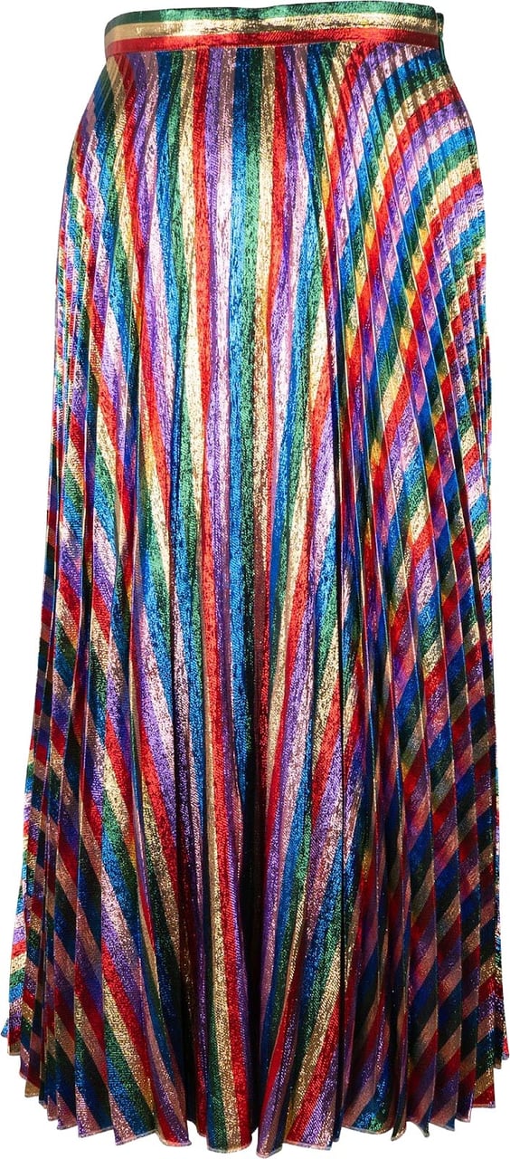 Gucci Metallic Rainbow Plissee Silk Skirt (IT36 / XS) Divers