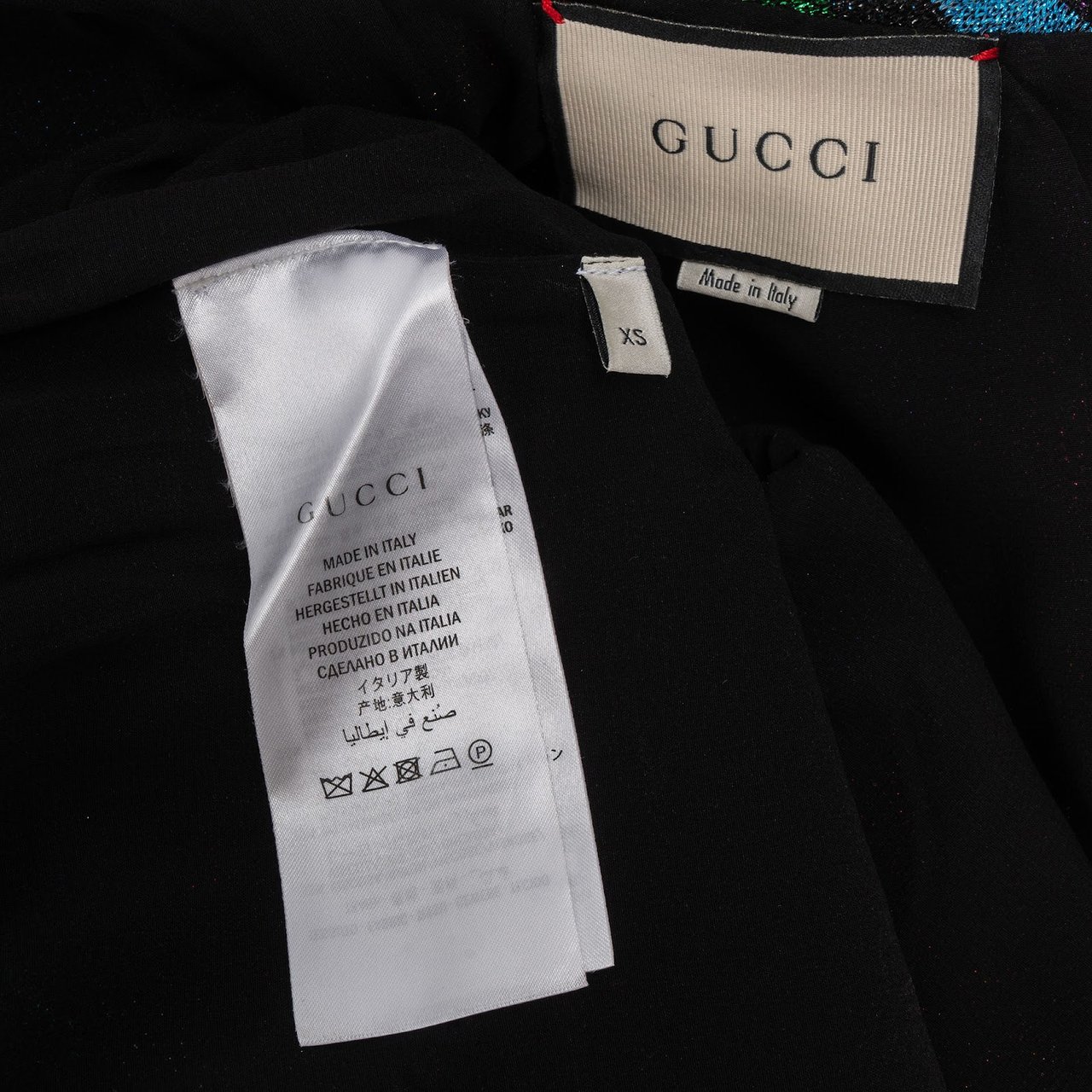 Gucci Multicolor Glitter Symmetric Pattern Top Dress (XS) Divers