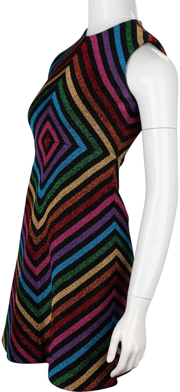 Gucci Multicolor Glitter Symmetric Pattern Top Dress (XS) Divers