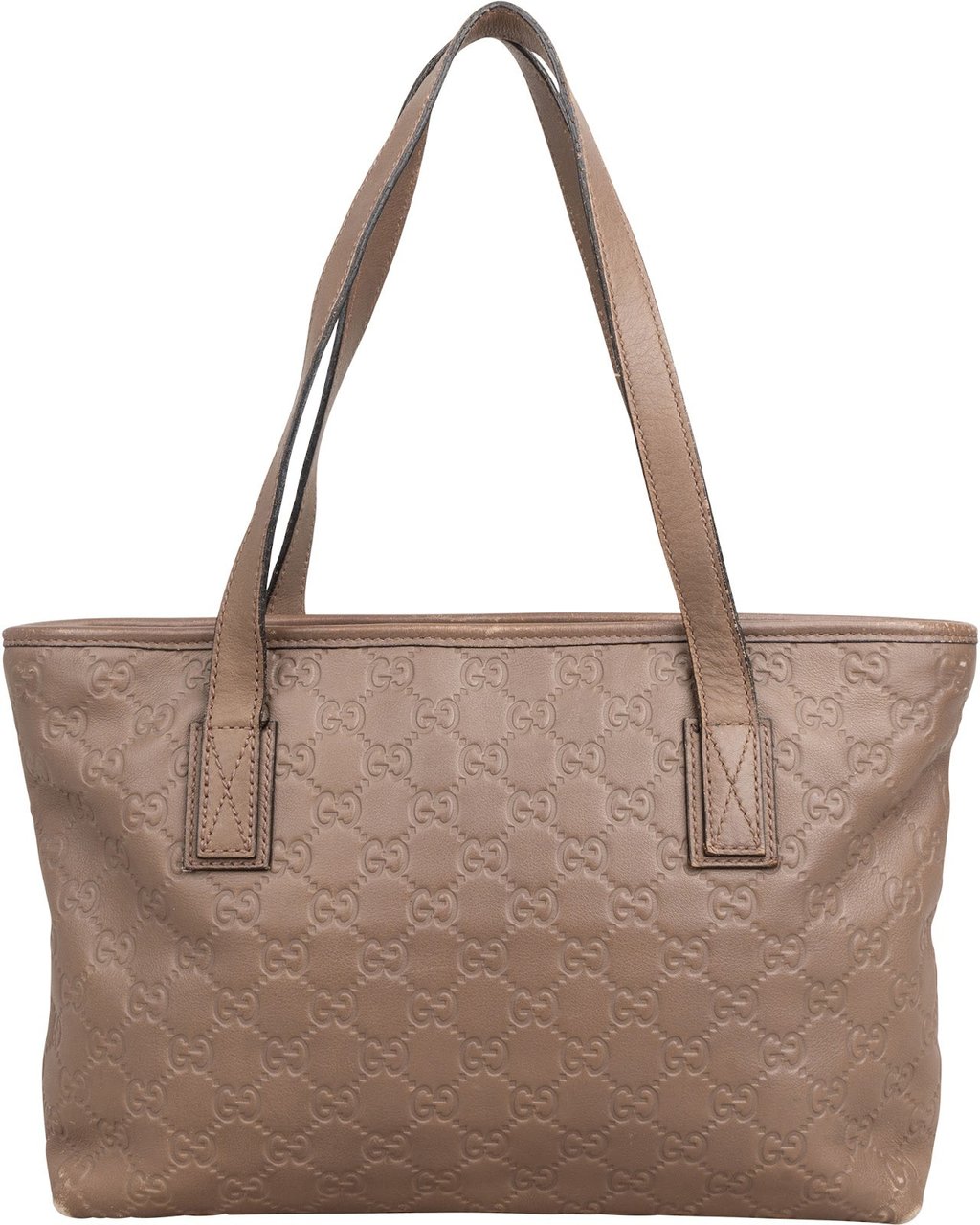 Gucci Guccissima Leather Small Tote Shoulder Bag Taupe