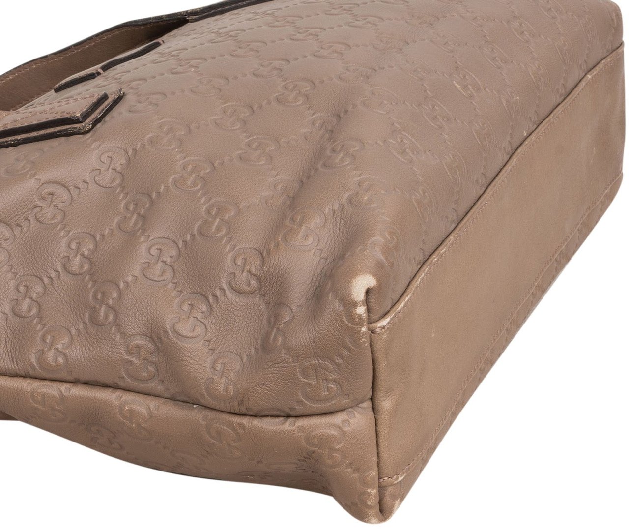 Gucci Guccissima Leather Small Tote Shoulder Bag Taupe