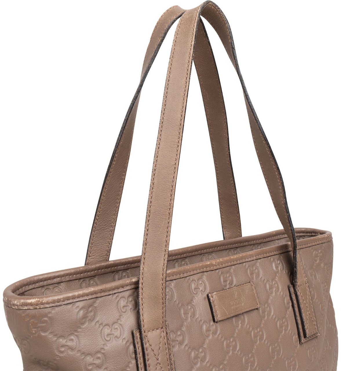 Gucci Guccissima Leather Small Tote Shoulder Bag Taupe