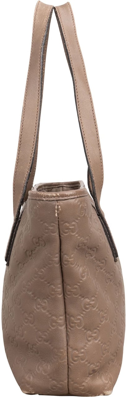 Gucci Guccissima Leather Small Tote Shoulder Bag Taupe