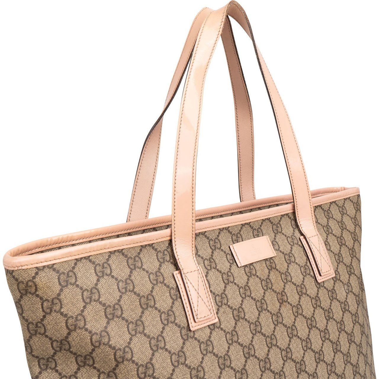 Gucci Monogram GG Supreme Joy Tote Shoulder Bag Beige