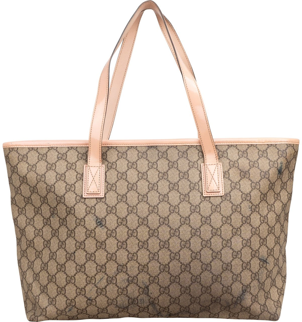 Gucci Monogram GG Supreme Joy Tote Shoulder Bag Beige