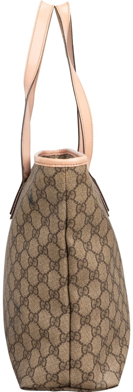 Gucci Monogram GG Supreme Joy Tote Shoulder Bag Beige