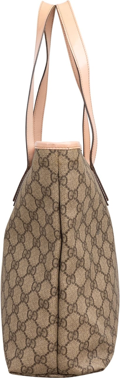 Gucci Monogram GG Supreme Joy Tote Shoulder Bag Beige