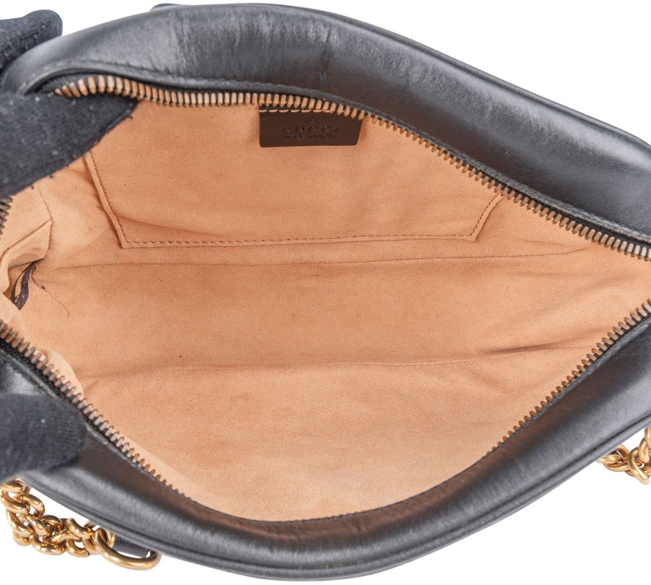 Gucci Matelassé Leather GG Marmont Camera Crossbody Bag Zwart