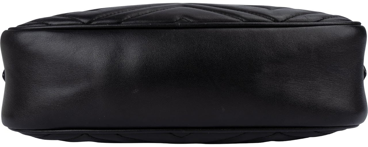 Gucci Matelassé Leather GG Marmont Camera Crossbody Bag Zwart