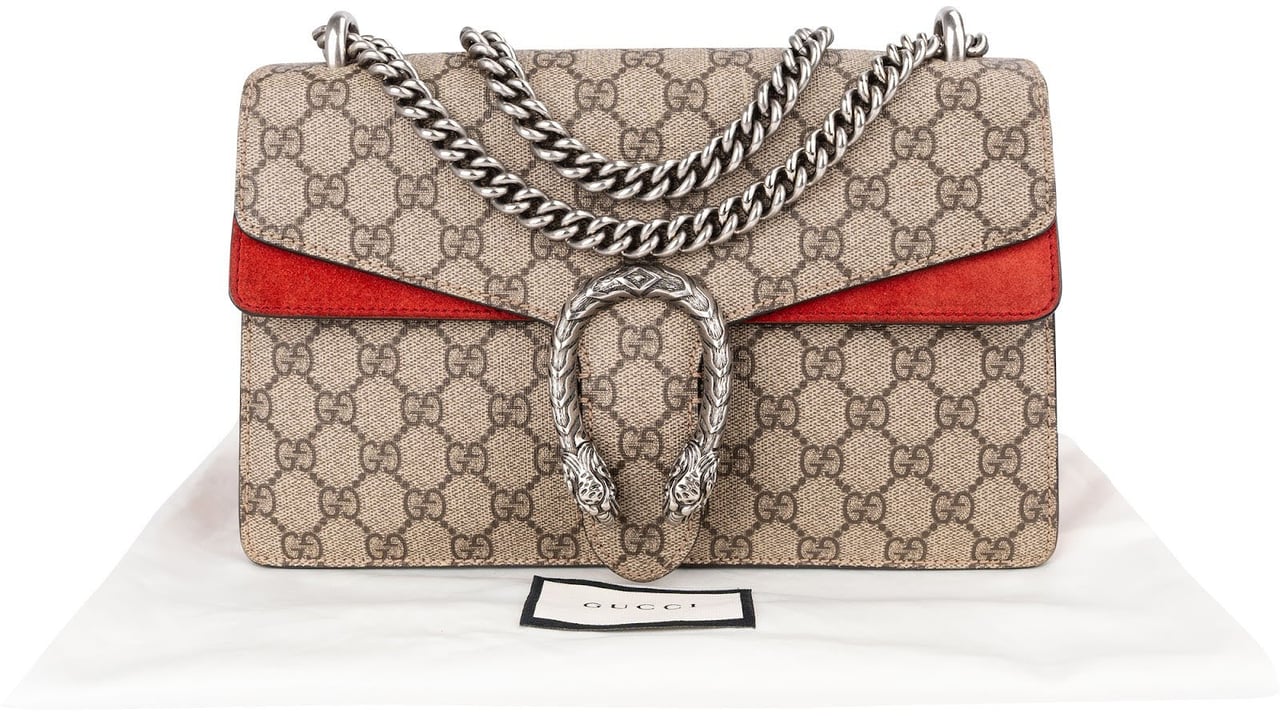 Gucci Monogram GG Supreme Dionysus Shoulder Bag Beige
