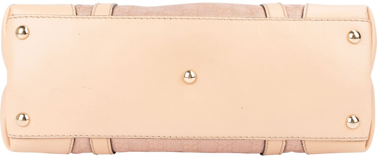 Gucci Monogram GG Metallic Canvas Lovely Heartbit Tote Handbag Beige