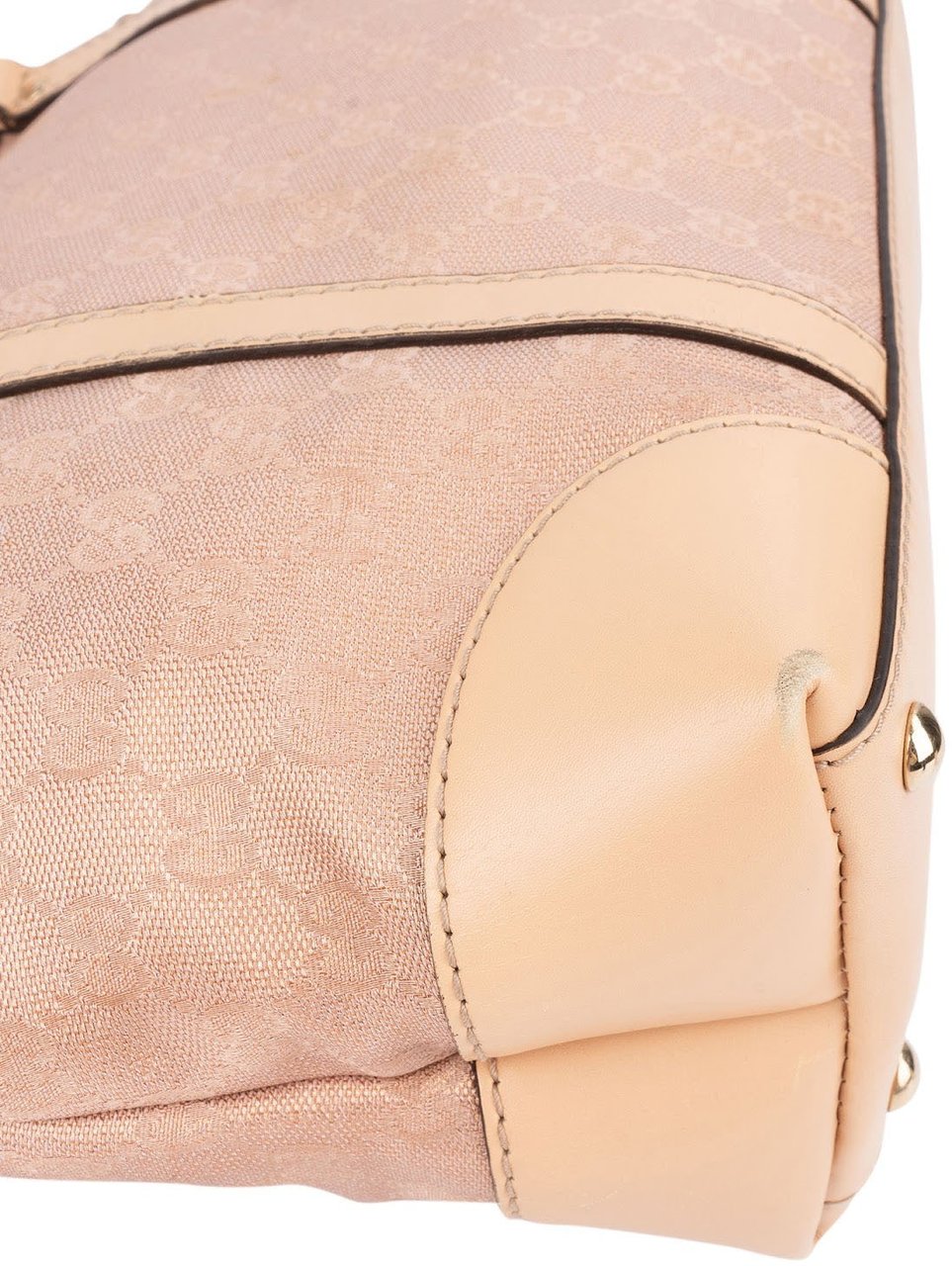 Gucci Monogram GG Metallic Canvas Lovely Heartbit Tote Handbag Beige