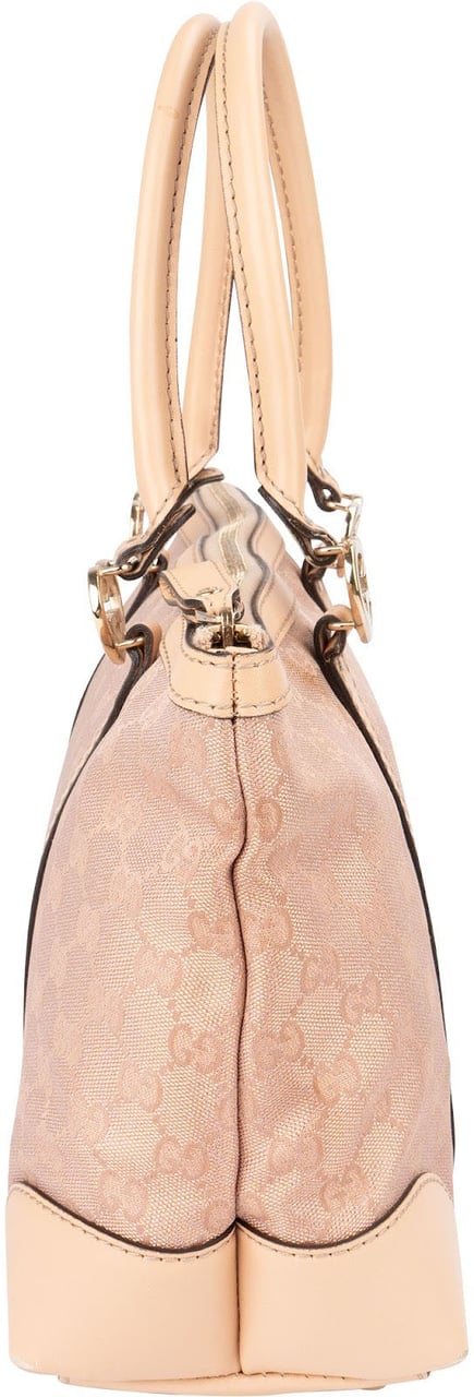 Gucci Monogram GG Metallic Canvas Lovely Heartbit Tote Handbag Beige