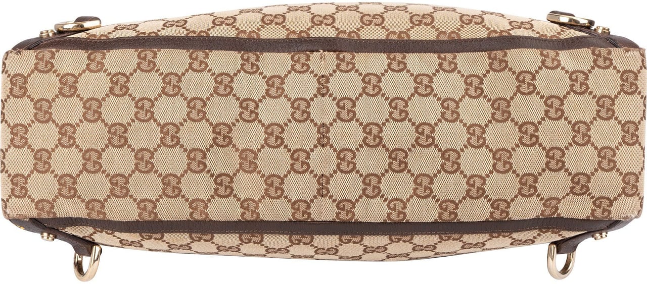 Gucci Monogram GG Canvas Abbey D-Ring Tote Shoulder Bag Beige