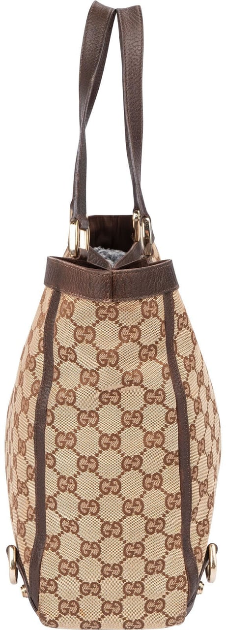 Gucci Monogram GG Canvas Abbey D-Ring Tote Shoulder Bag Beige