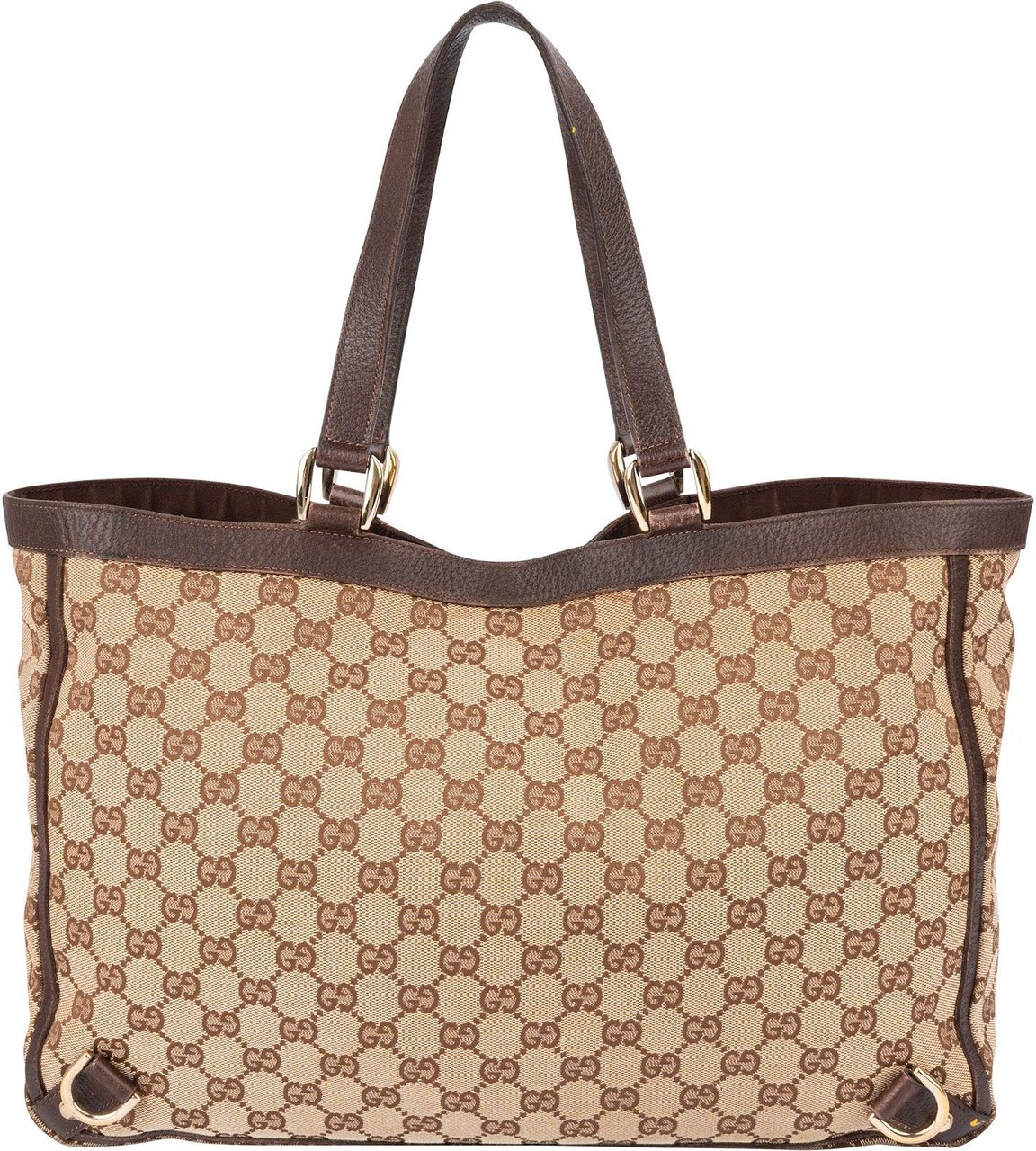 Gucci Monogram GG Canvas Abbey D-Ring Tote Shoulder Bag Beige