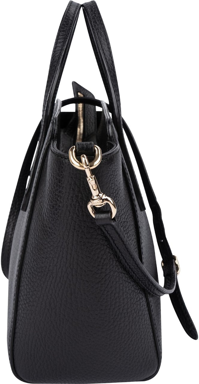 Gucci Pebbled Leather Swing Small Tote Shopper Handbag Zwart