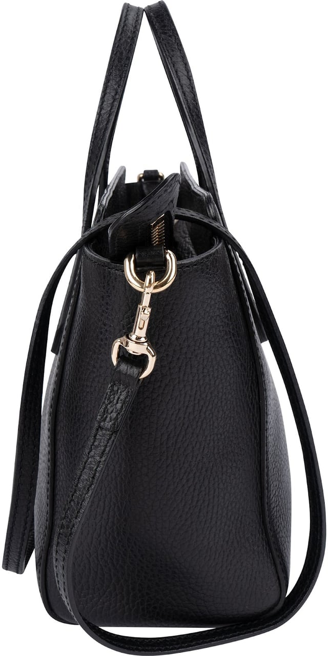 Gucci Pebbled Leather Swing Small Tote Shopper Handbag Zwart