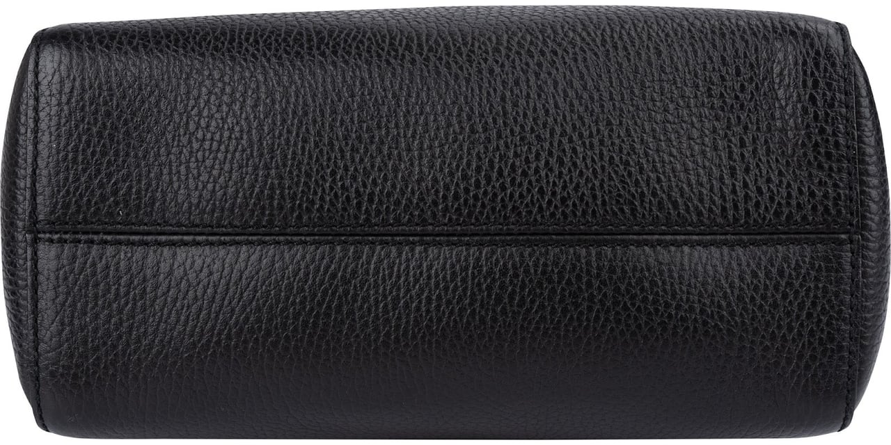 Gucci Pebbled Leather Swing Small Tote Shopper Handbag Zwart