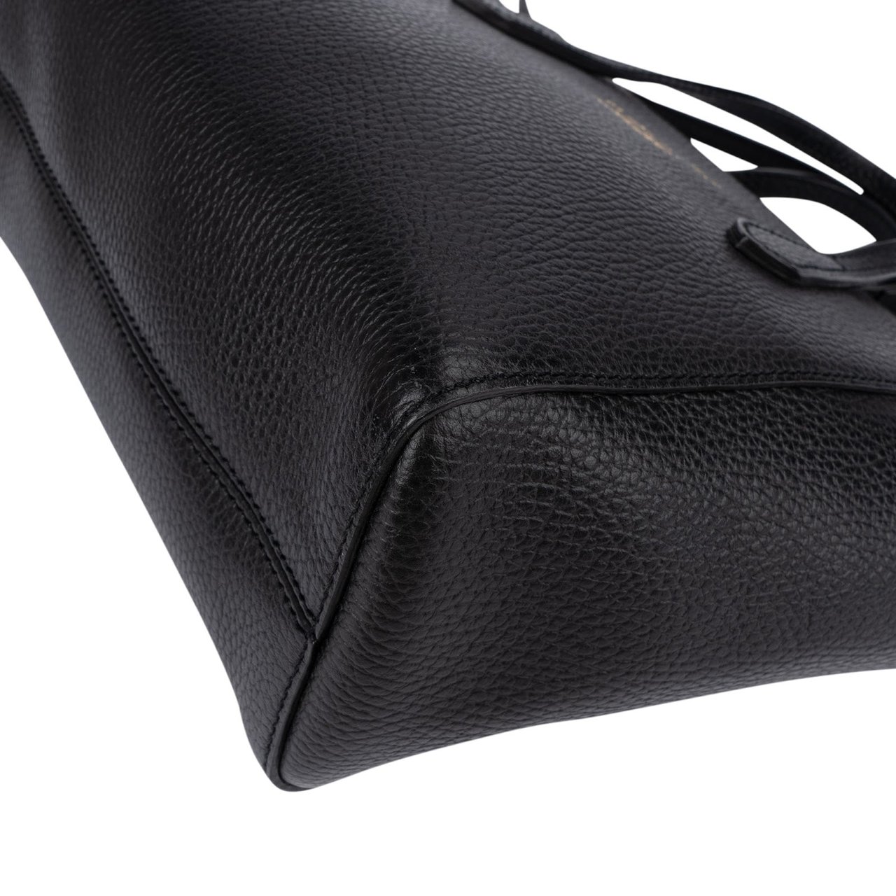 Gucci Pebbled Leather Swing Small Tote Shopper Handbag Zwart