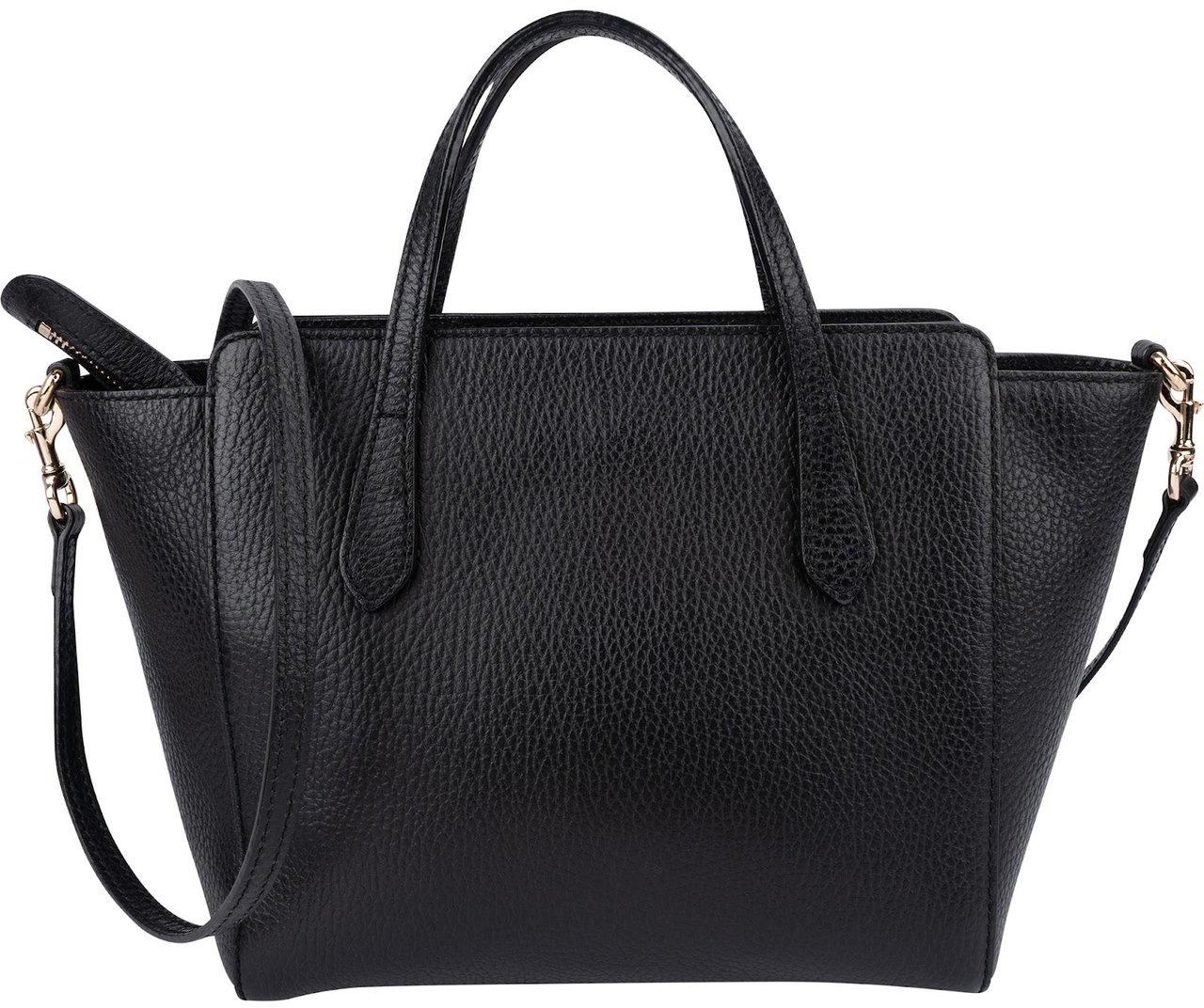 Gucci Pebbled Leather Swing Small Tote Shopper Handbag Zwart