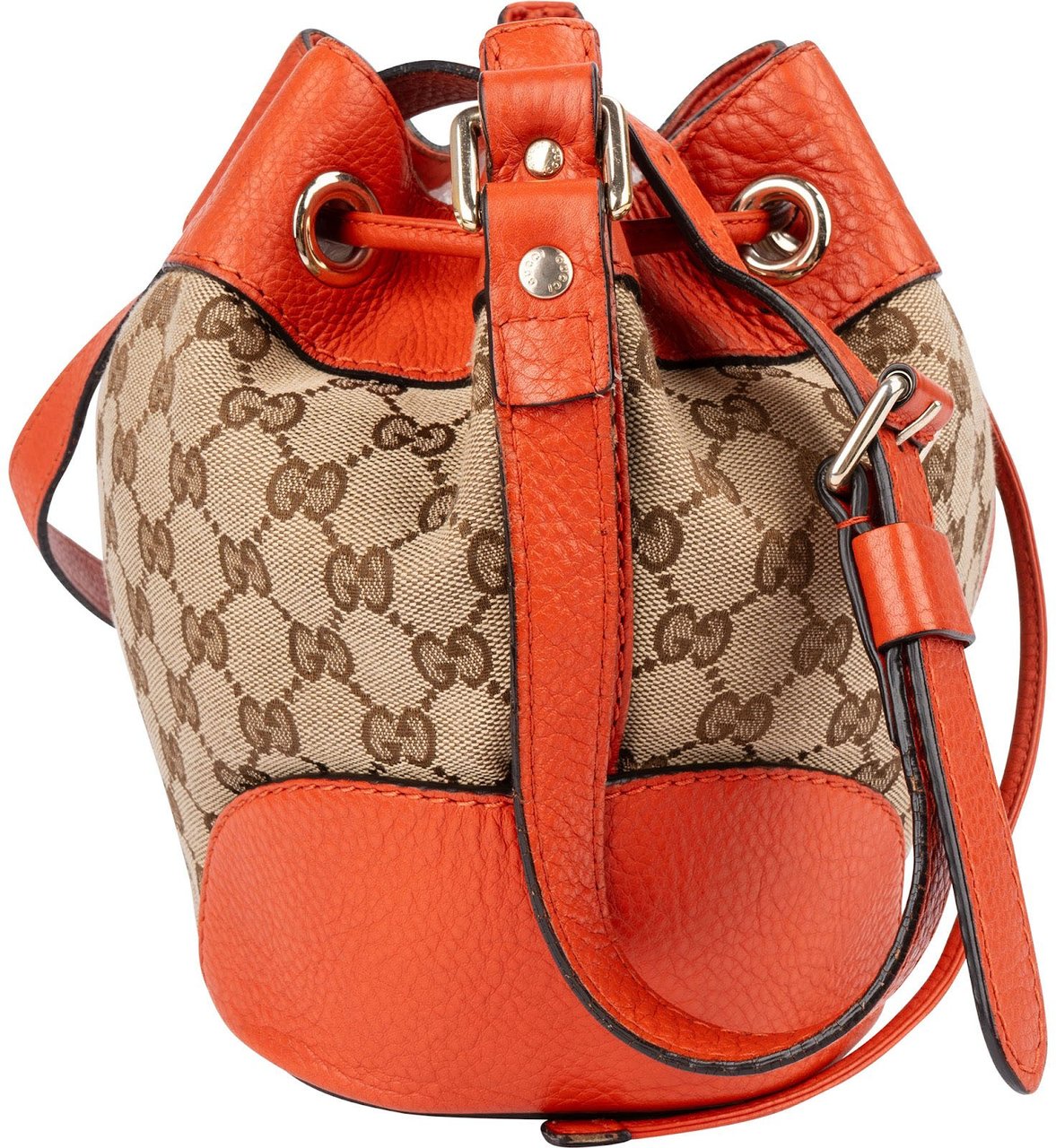 Gucci Monogram GG Canvas Small Bucket Crossbody Bag Beige