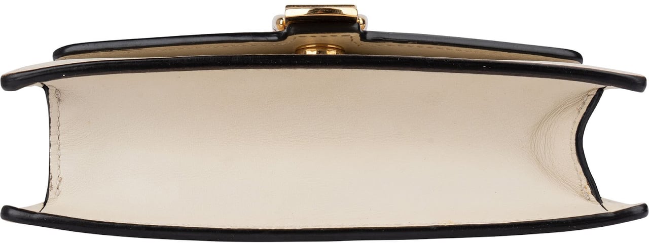 Gucci Leather Sylvie Mini Web Stripe Chain Crossbody Bag Beige