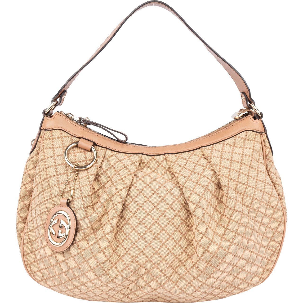 Gucci Gucci Diamante Monogram Sukey Handbag Beige