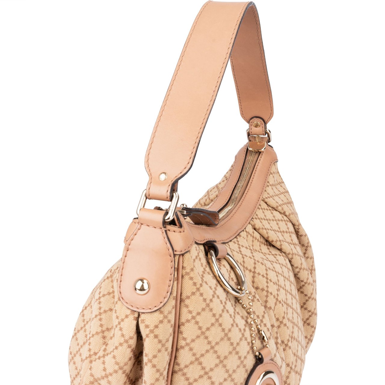 Gucci Gucci Diamante Monogram Sukey Handbag Beige