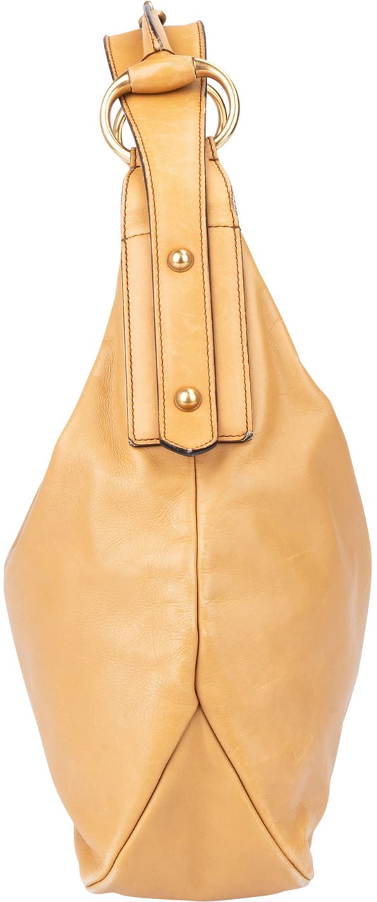 Gucci Leather Horsebit Hobo Bag Beige