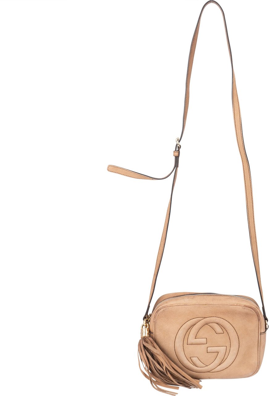 Gucci Suede GG Soho Crossbody Bag Bruin