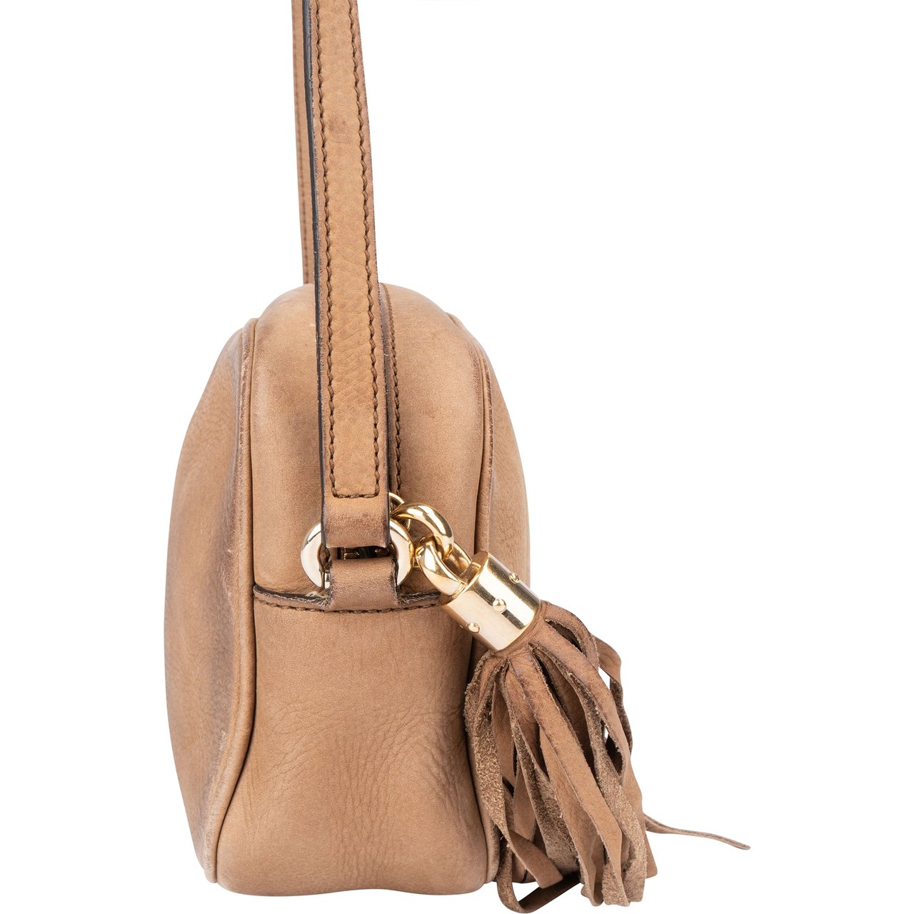 Gucci Gucci Suede GG Soho Crossbody Bag Bruin