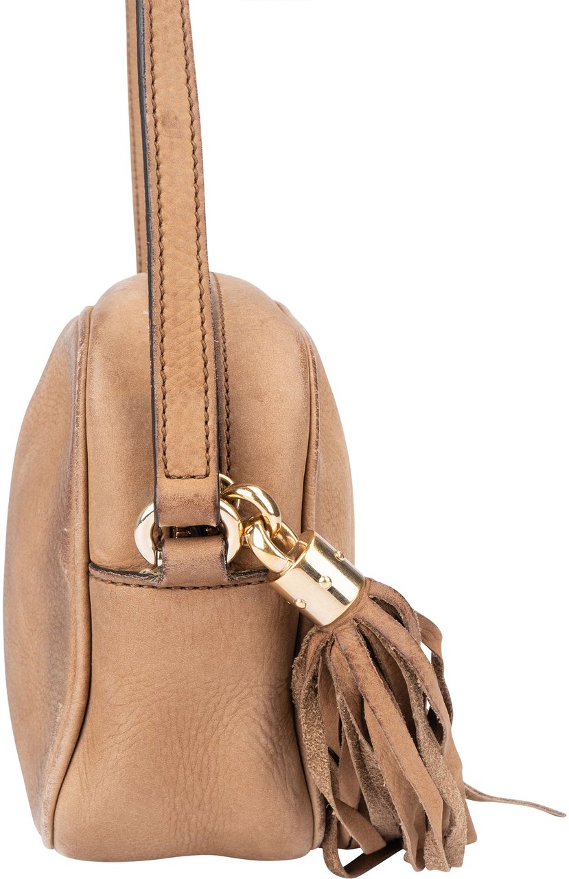 Gucci Suede GG Soho Crossbody Bag Bruin